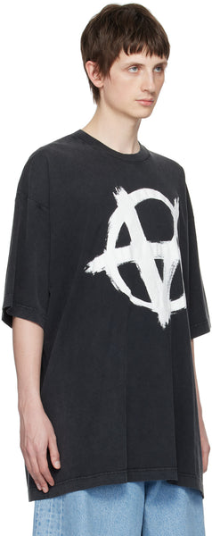 VETEMENTS Black Reverse Anarchy T-Shirt by Vetements
