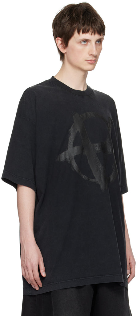 VETEMENTS Black Reverse Anarchy T-Shirt by Vetements