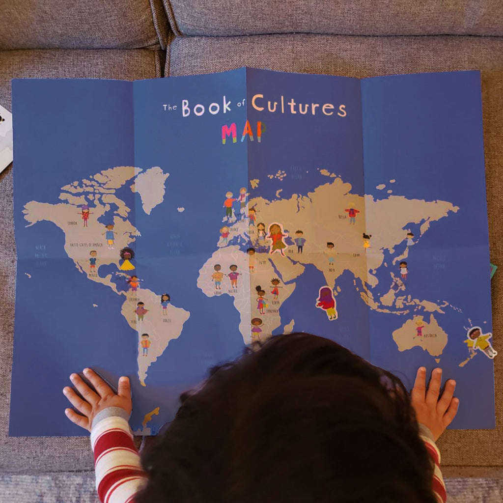 The Book of Cultures with Stickers & a Map by Worldwide Buddies