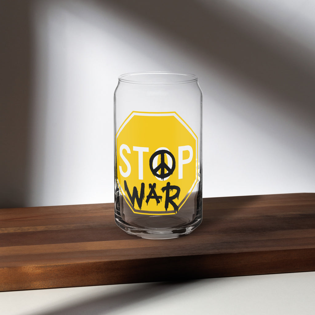 Stop War Arizona Libertarian Party Can-shaped glass
