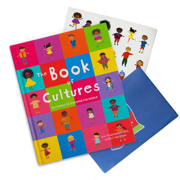 The Book of Cultures with Stickers & a Map by Worldwide Buddies
