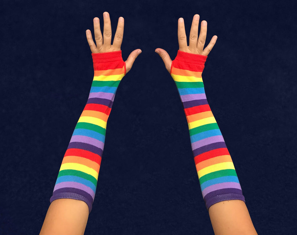 Rainbow Pride Fingerless Elbow Length Gloves by Fundraising For A Cause