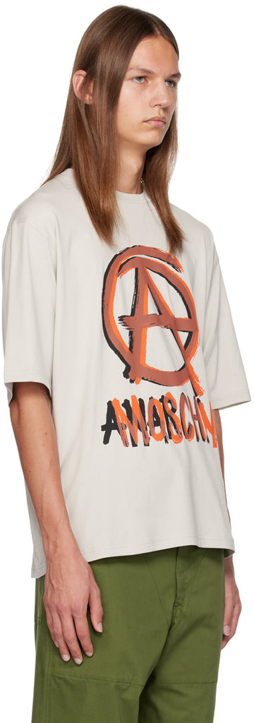 Gray Anarchy T-Shirt by Moschino