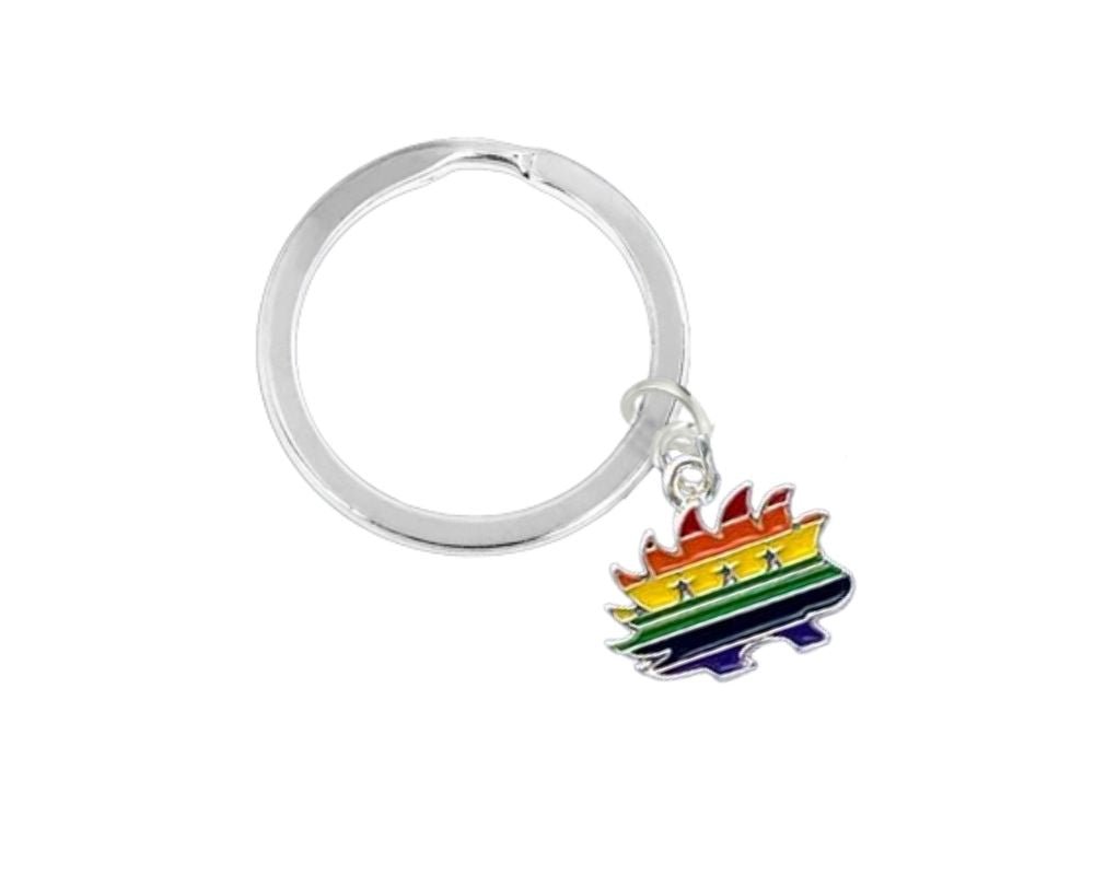 Libertarian Rainbow Porcupine Split Ring Key Chains by Fundraising For A Cause