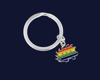 Libertarian Rainbow Porcupine Split Ring Key Chains by Fundraising For A Cause