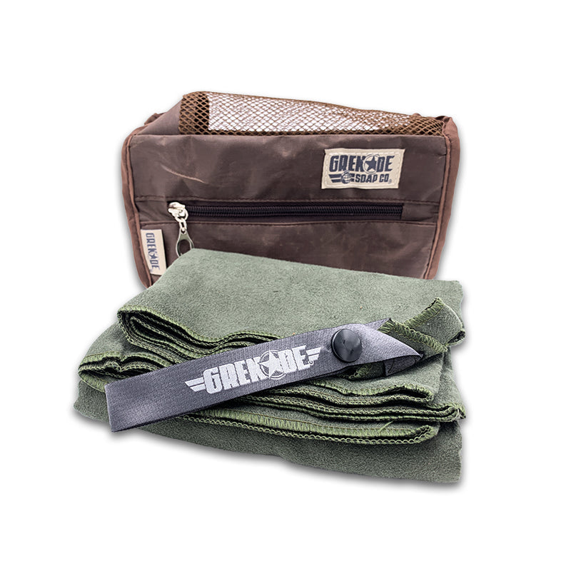 Grenade Soap Co. Microfiber Travel Towel with Storage Bag by One Man Army