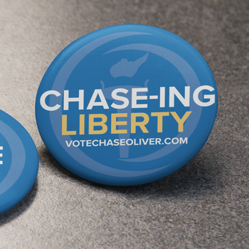 Chase Oliver for President Single Button - Proud Libertarian - Chase Oliver