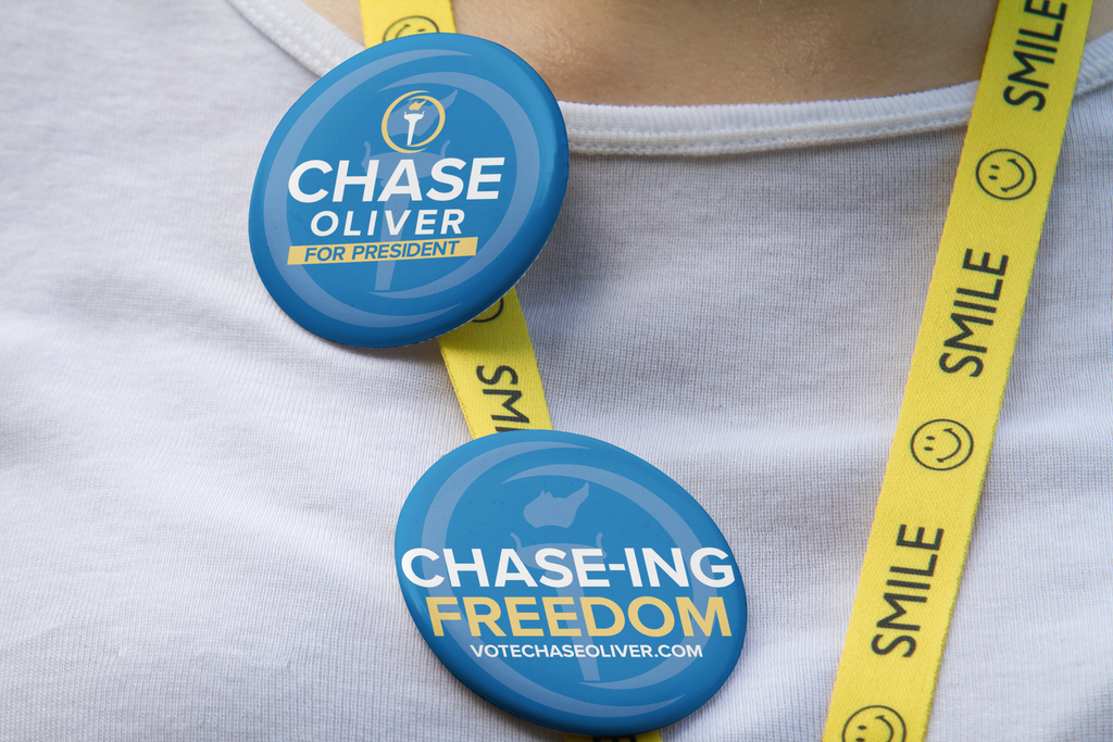 Chase Oliver for President Two Pack Variety Buttons 2.2''