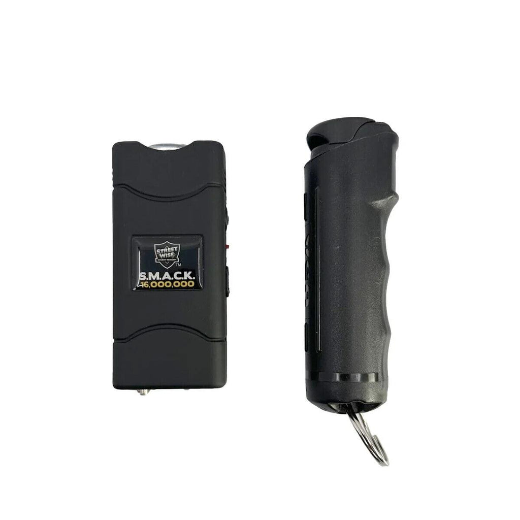 Pepper Spray and Stun Gun Self-Defense Keychain Set - Vibrant Pink
