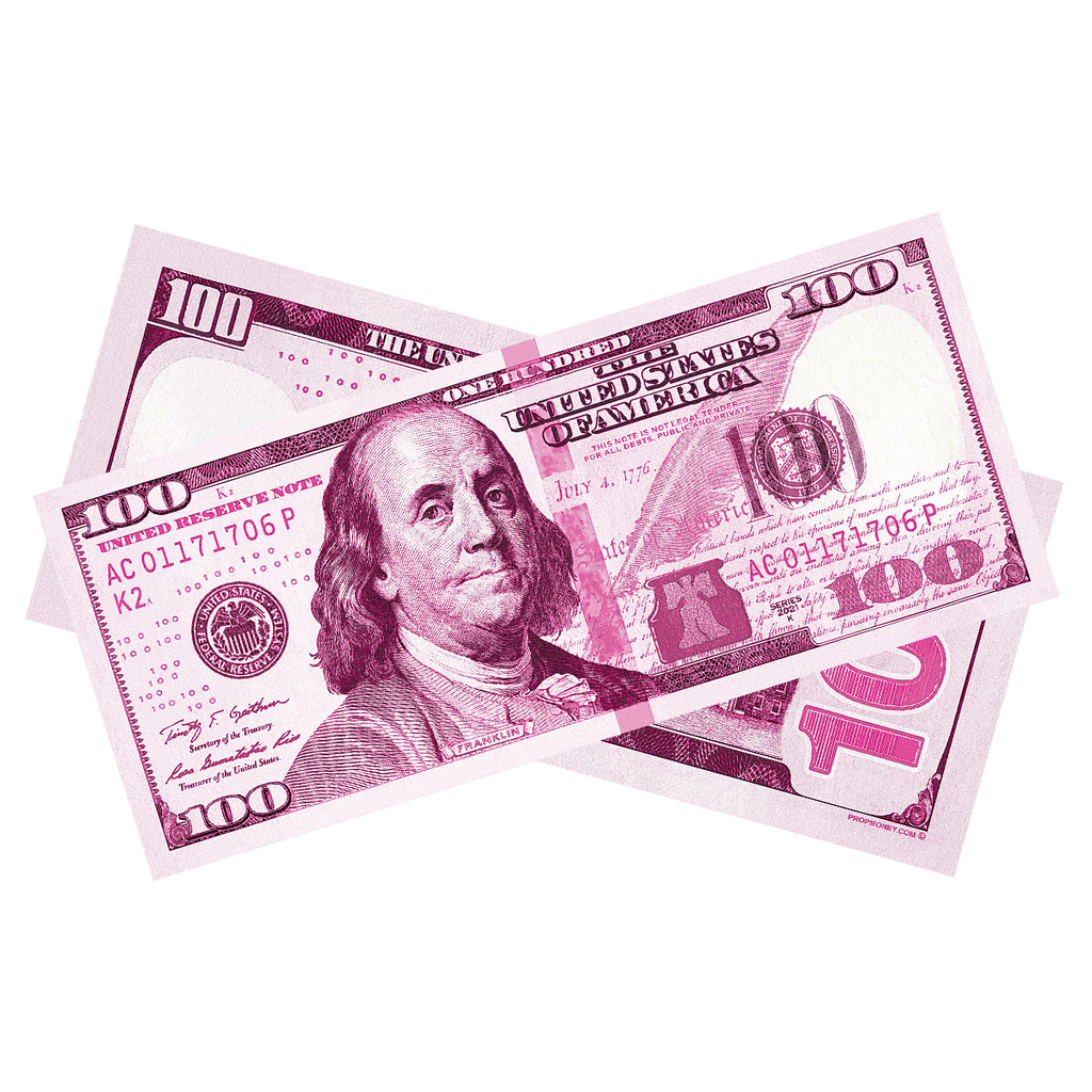 Pink Prop Money Bills