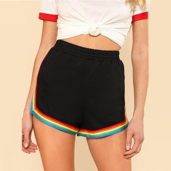 Rainbow Trim High Waisted Shorts by White Market - Proud Libertarian - White Market