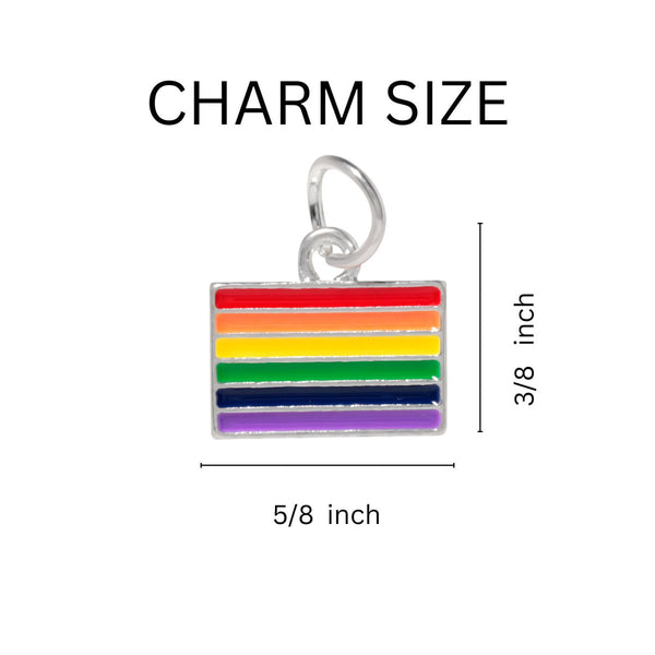 Rainbow LGBTQ Pride Rectangle Charms by Fundraising For A Cause