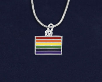 Rainbow Pride Rectangle LGBTQ Necklaces by Fundraising For A Cause