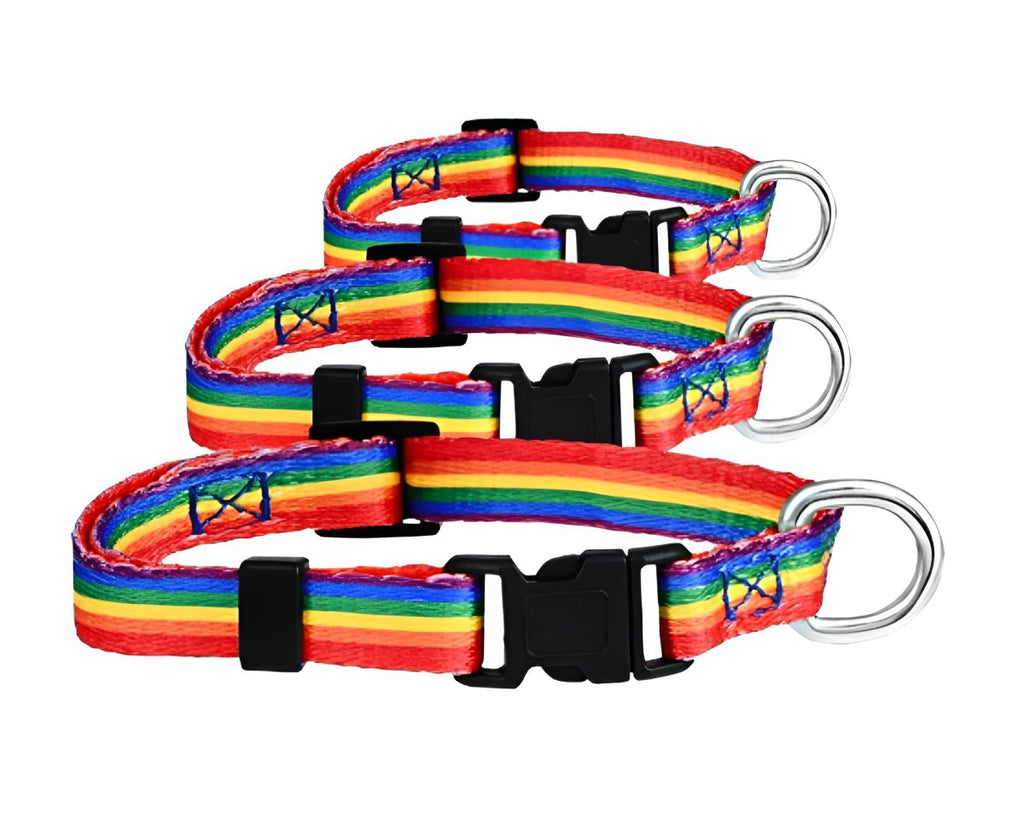 Rainbow Striped Dog/Cat/Pet Collars by Fundraising For A Cause
