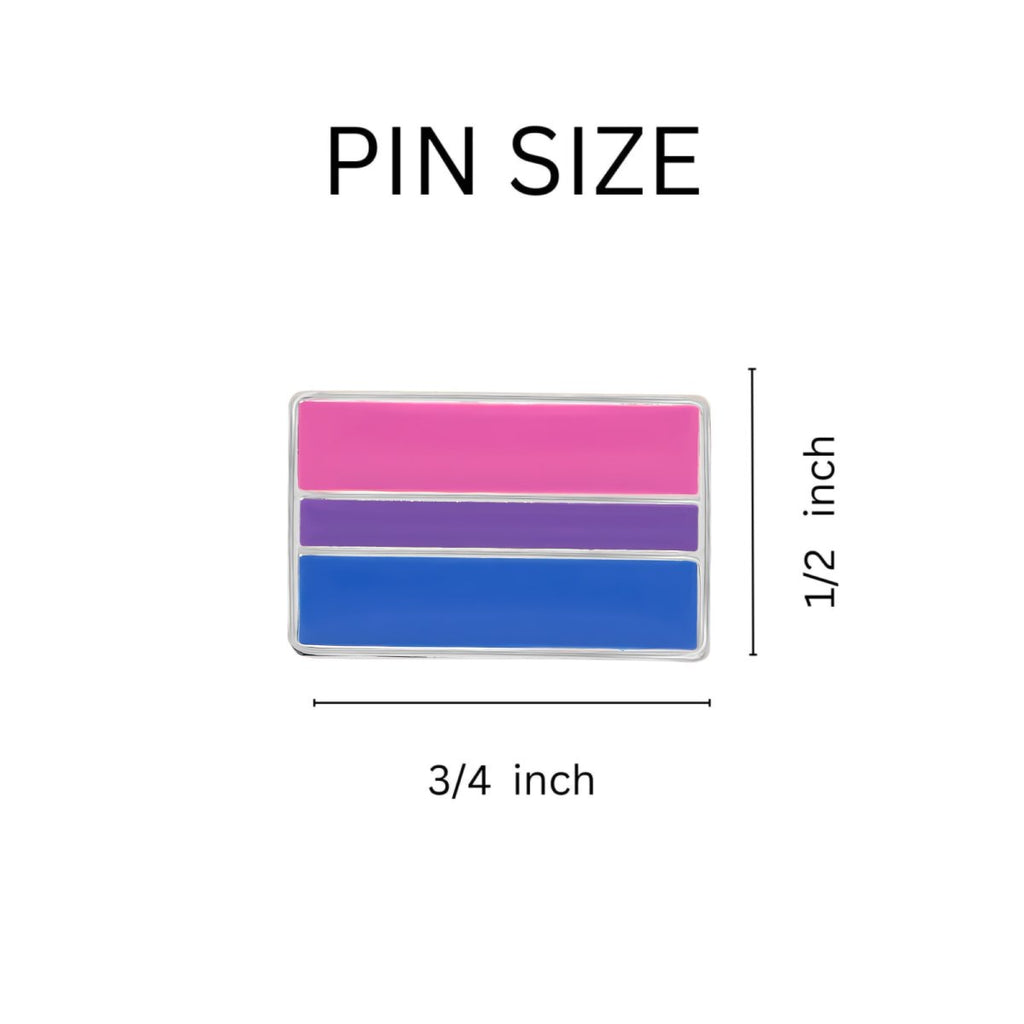 Rectangle Bisexual Pride Flag Pins by Fundraising For A Cause