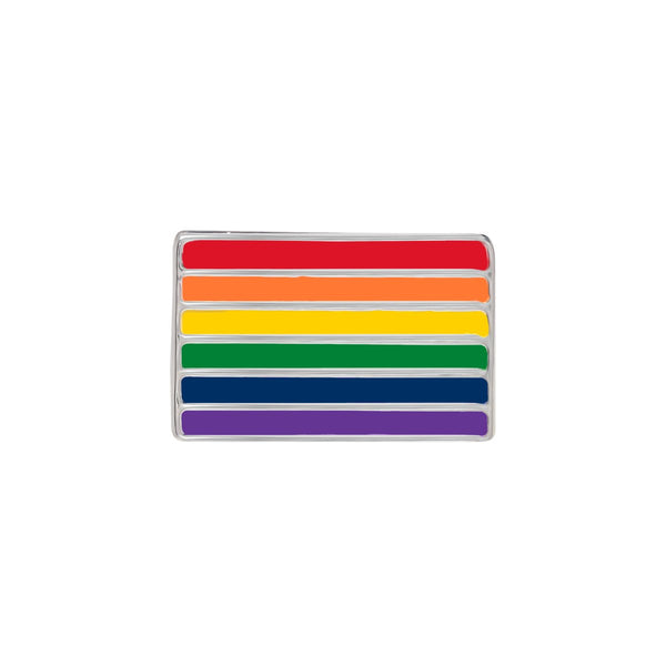 Rectangle Rainbow Pride Flag Pins by Fundraising For A Cause