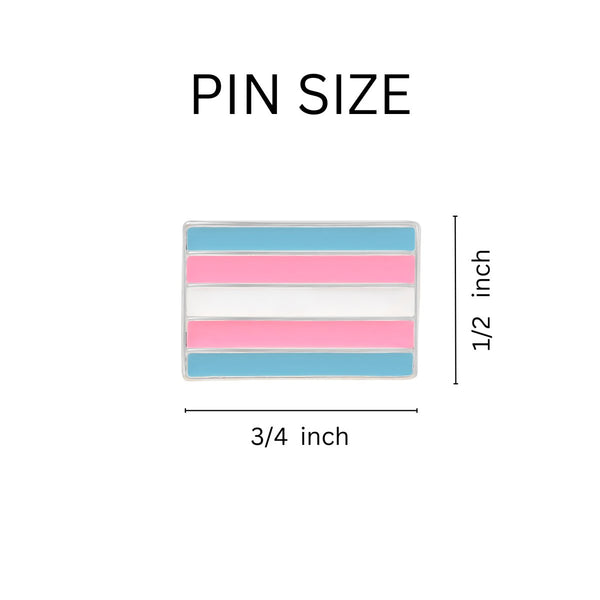 Rectangle Transgender Pride Flag Pins by Fundraising For A Cause