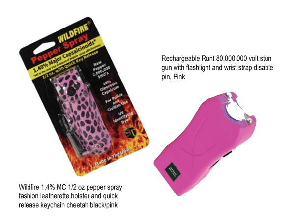Runt Pink Ultimate Self-Defense Stun Gun and Pepper Spray Combo
