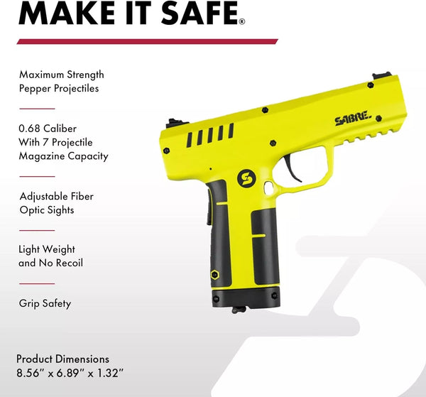 Sabre 0.68 Caliber Home Defense Pepper Projectile Launcher Kit