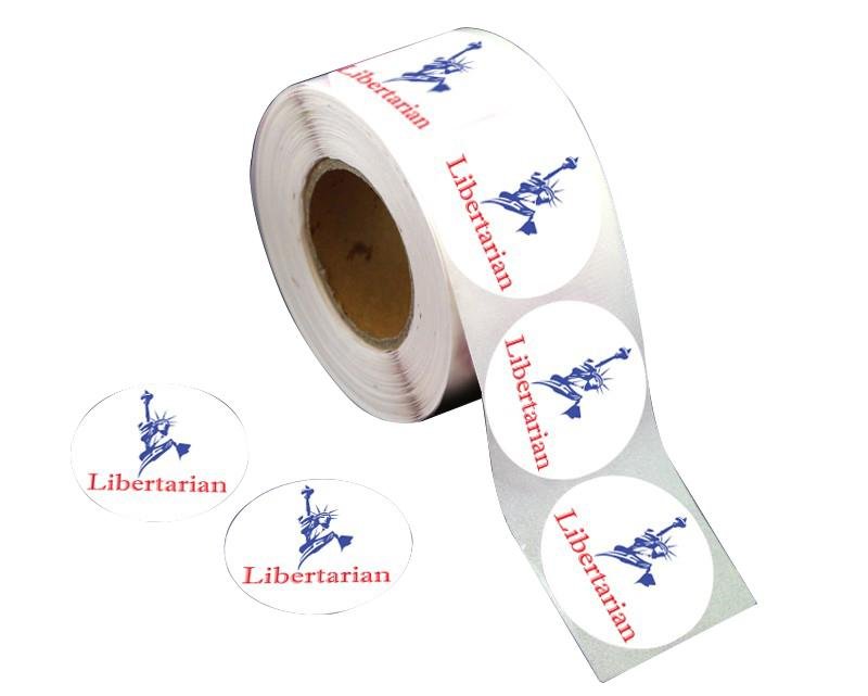 Statue of Liberty Libertarian Stickers (250 per Roll)