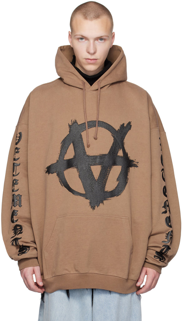 VETEMENTS Taupe Reverse Anarchy Hoodie by Vetements