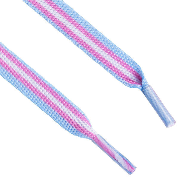 Transgender Flag Striped Shoelaces by Fundraising For A Cause