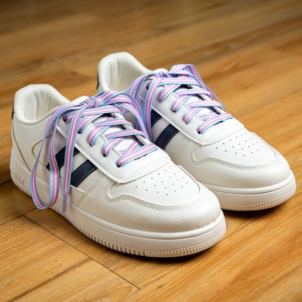 Transgender Flag Striped Shoelaces by Fundraising For A Cause