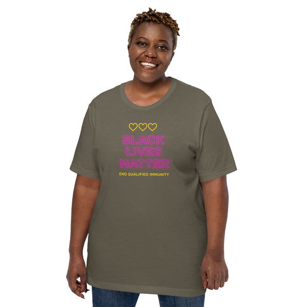 Black Lives Matter Neon Sign Short-Sleeve Unisex T-Shirt