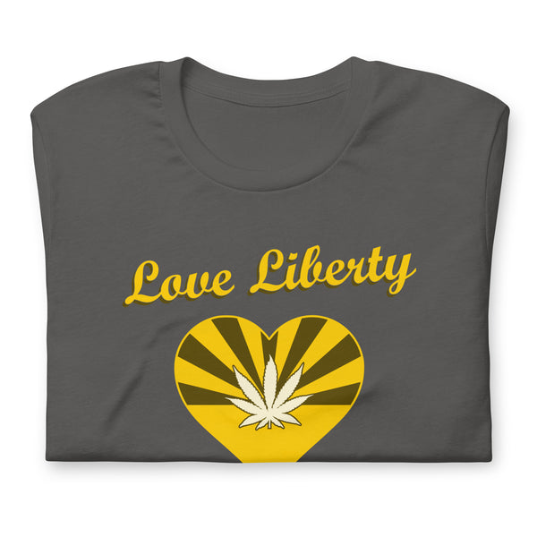 Love (Cannabis) Liberty Arizona Libertarian Party Unisex t-shirt - Proud Libertarian - Libertarian Party of Arizona