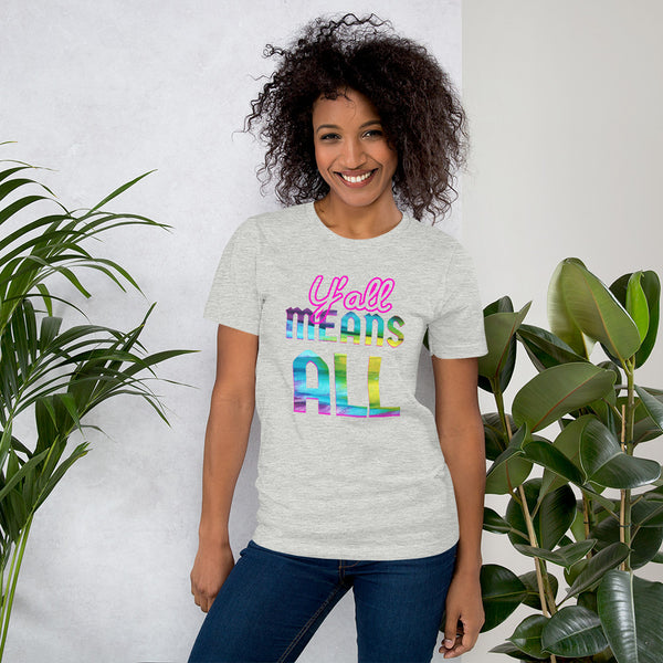 Y'all means ALL Short-Sleeve Unisex T-Shirt - Proud Libertarian - Peace Love Liberty