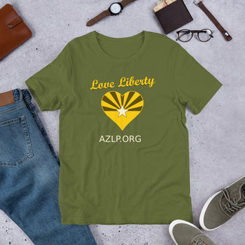 Love Liberty Arizona Libertarian Party Unisex t-shirt - Proud Libertarian - Libertarian Party of Arizona