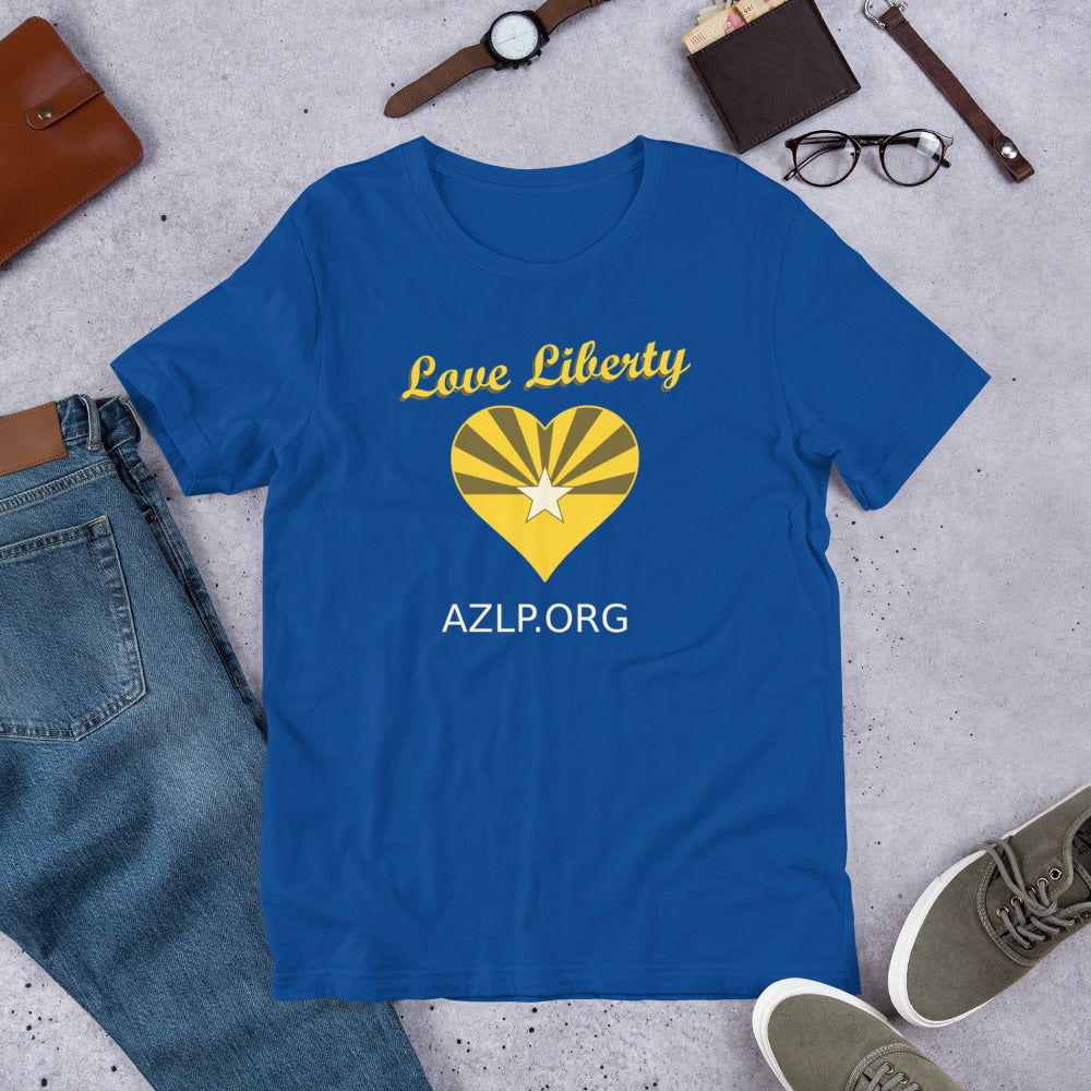 Love Liberty Arizona Libertarian Party Unisex t-shirt - Proud Libertarian - Libertarian Party of Arizona