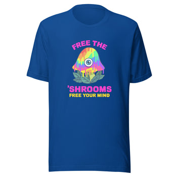 Free the 'Shrooms Free your Mind Short-Sleeve Unisex T-Shirt - Proud Libertarian - Peace Love Liberty