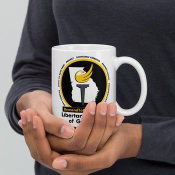 Libertarian Party of Georgia White glossy mug