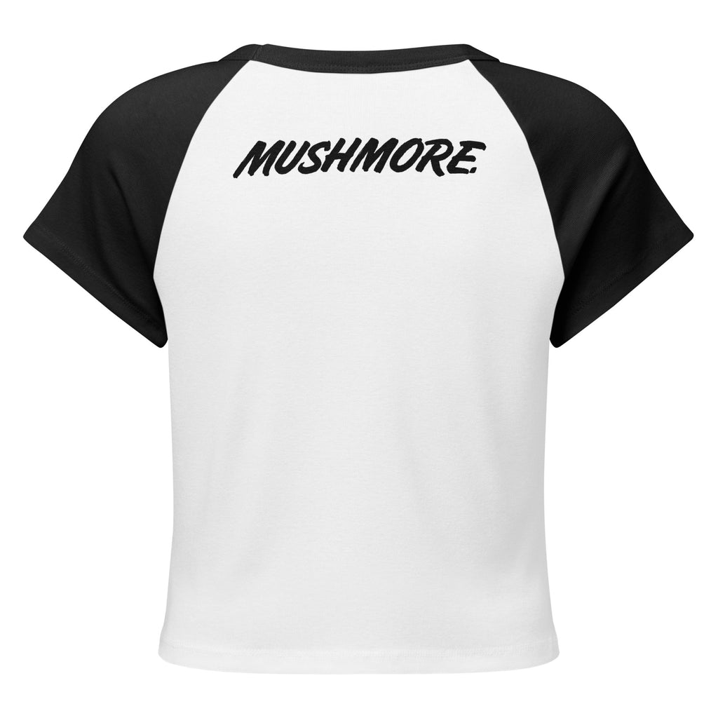Highly Meditated Mushmore Women’s micro rib raglan baby tee