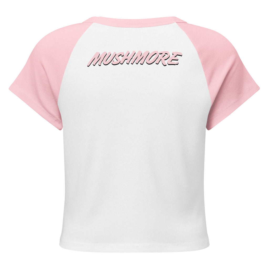 Highly Meditated Mushmore Women’s micro rib raglan baby tee