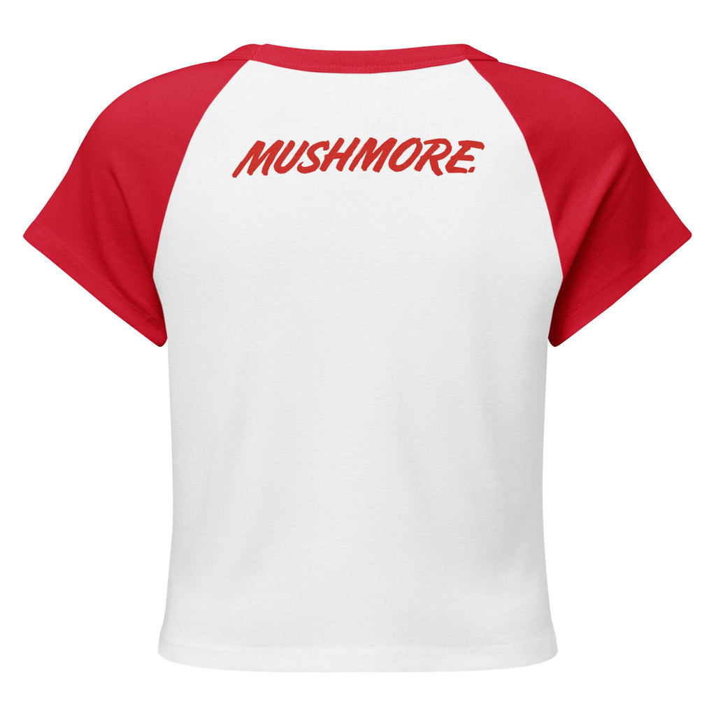 Highly Meditated Mushmore Women’s micro rib raglan baby tee