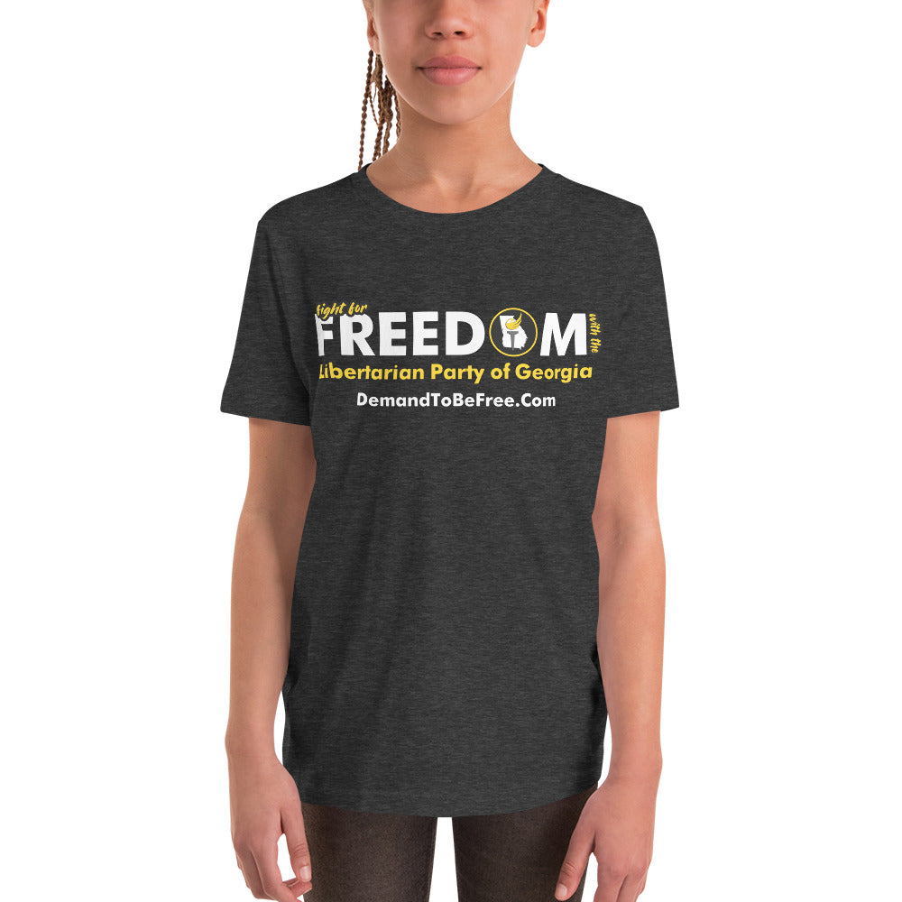 Fight for Freedom Libertarian Party of Georgia Youth Short Sleeve T-Shirt - Proud Libertarian - Libertarian Party of Georgia