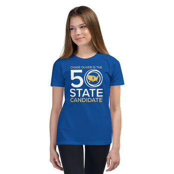 50 State Candidate - Chase Oliver Youth Short Sleeve T-Shirt