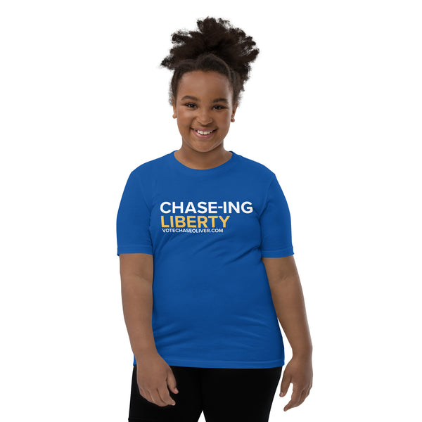 Chase-ing Liberty - Chase Oliver for President Youth Short Sleeve T-Shirt