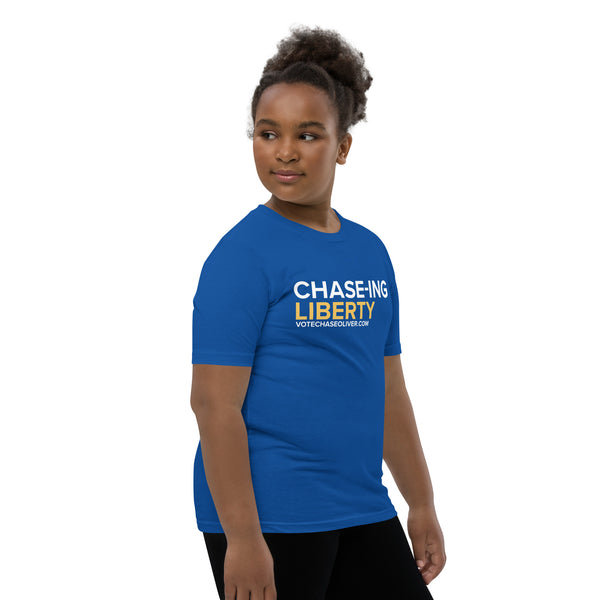 Chase-ing Liberty - Chase Oliver for President Youth Short Sleeve T-Shirt