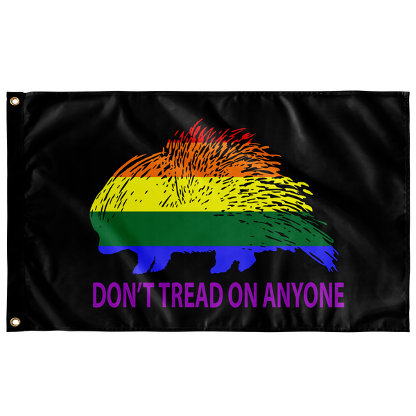 Don't Tread on Anyone LGBT Porcupine Single Sided Flag - Proud Libertarian - Proud Libertarian