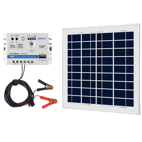 15W 12V Solar Charger Kit, 5A Charge Controller with Alligator Clips by ACOPOWER - Proud Libertarian - ACOPOWER