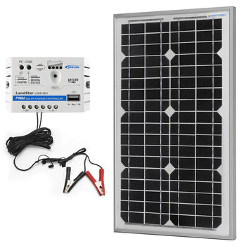 30W 12V Solar Charger Kit, 5A Charge Controller with Alligator Clips by ACOPOWER - Proud Libertarian - ACOPOWER