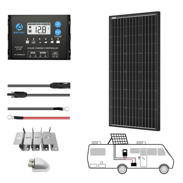 200 Watt 12 Volt Monocrystalline Solar RV Kit w/ 20A PWM Charge Controller (1x200W 20A Kit) by ACOPOWER - Proud Libertarian - ACOPOWER