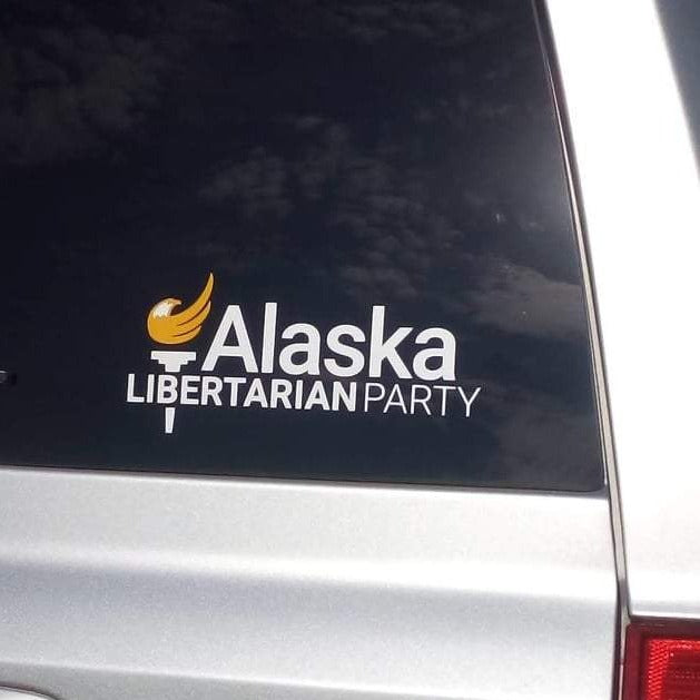 Alaska Libertarian Party Torch Vinyl Window Decal - Proud Libertarian - Alaska Libertarian Party