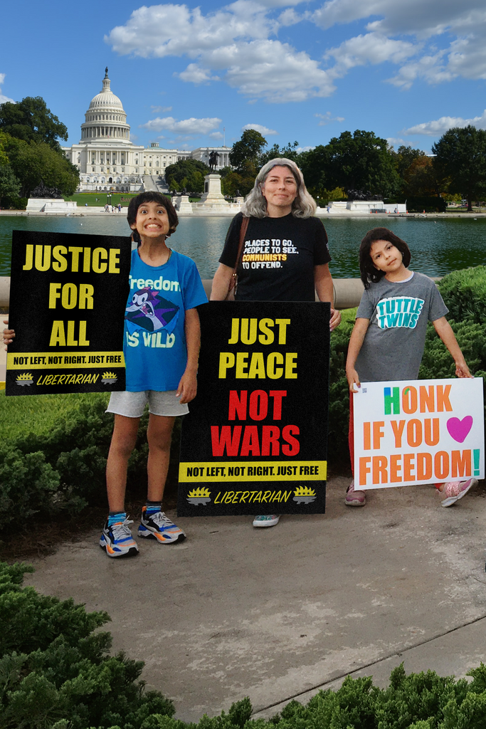 Just Peace Not Wars - Profits for Protests Adult Sign (24" x 36") - Proud Libertarian - Profits for Protests