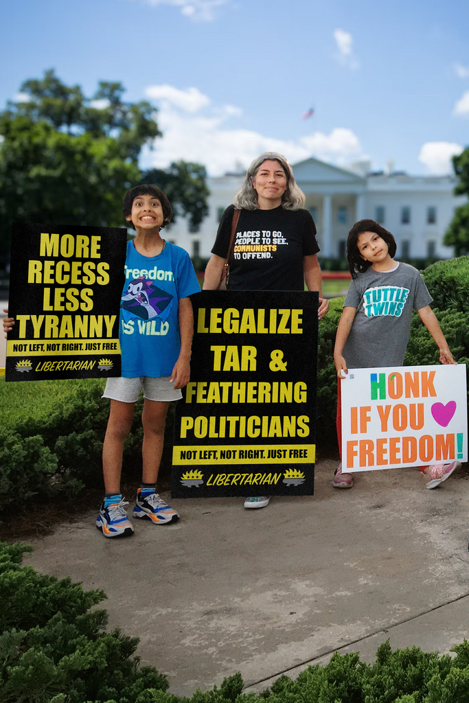 More Recess Less Tyranny - Profits for Protests Youth Sign (18" x 24") - Proud Libertarian - Profits for Protests