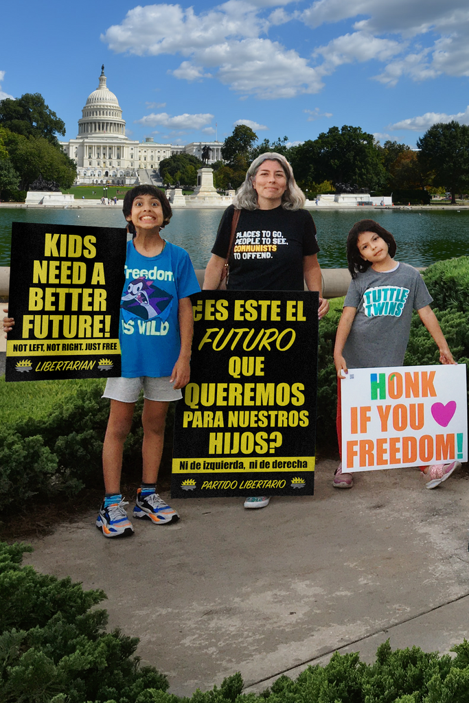 Is this the Future we want for our Kids - Espanol - Profits for Protests Adult Sign (24" x 36") - Proud Libertarian - Profits for Protests