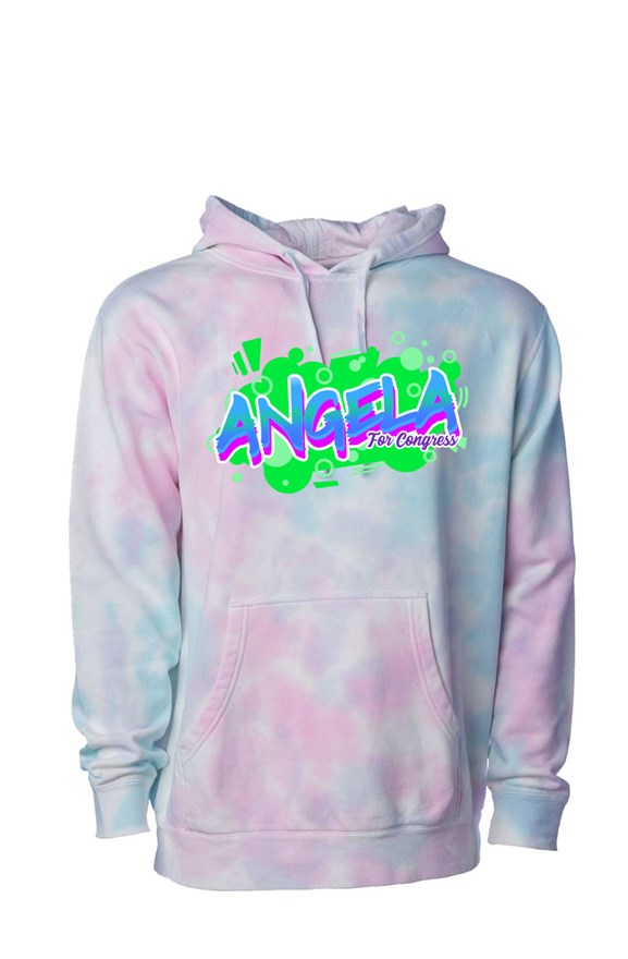 Angela for Congress Tie Dye Cotton Candy Hoodie - Proud Libertarian - Angela Pence